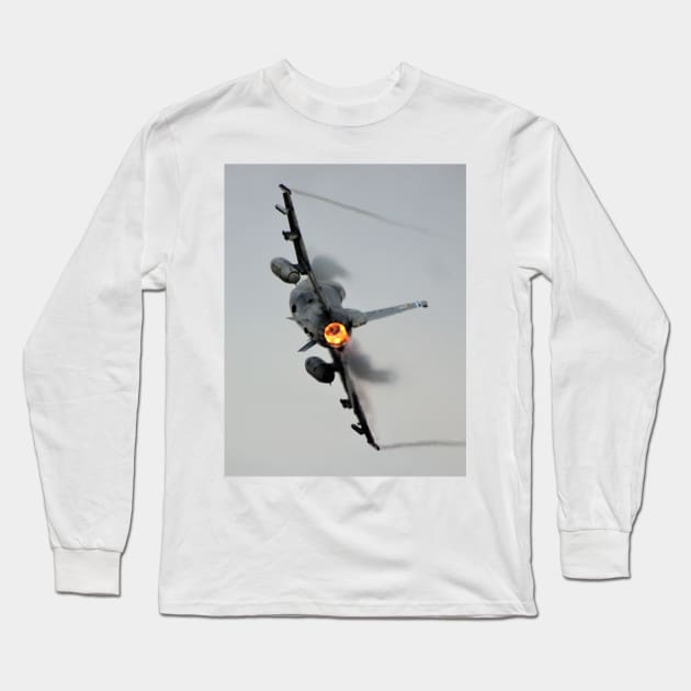 F-16 Afterburner Turn with vapor Long Sleeve T-Shirt by acefox1